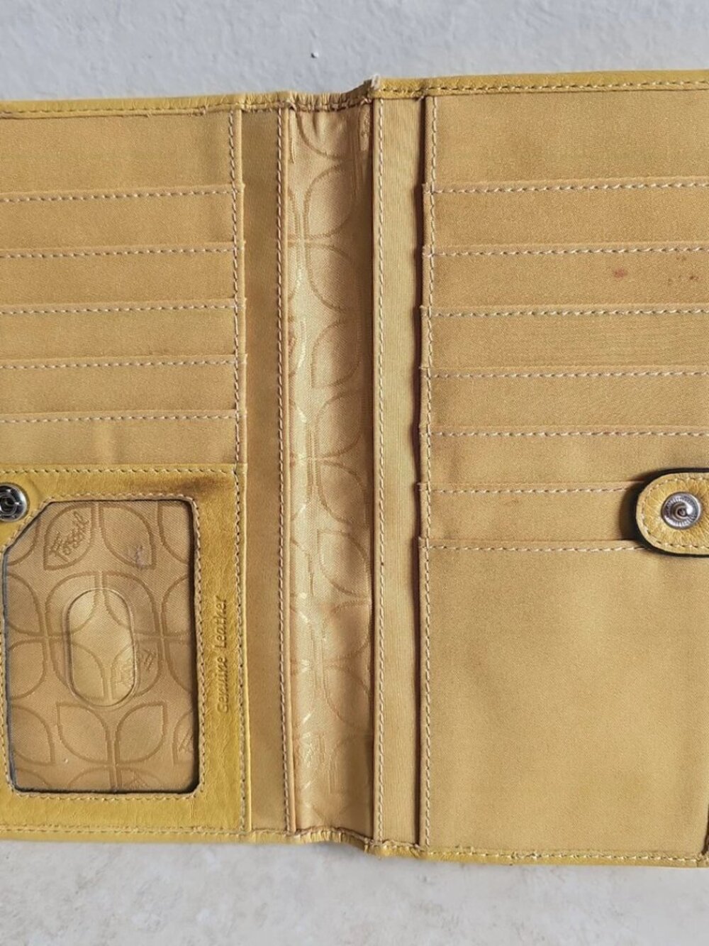 Fossil Yellow Leather Flap Wallet/Clutch - Picture 3 of 7